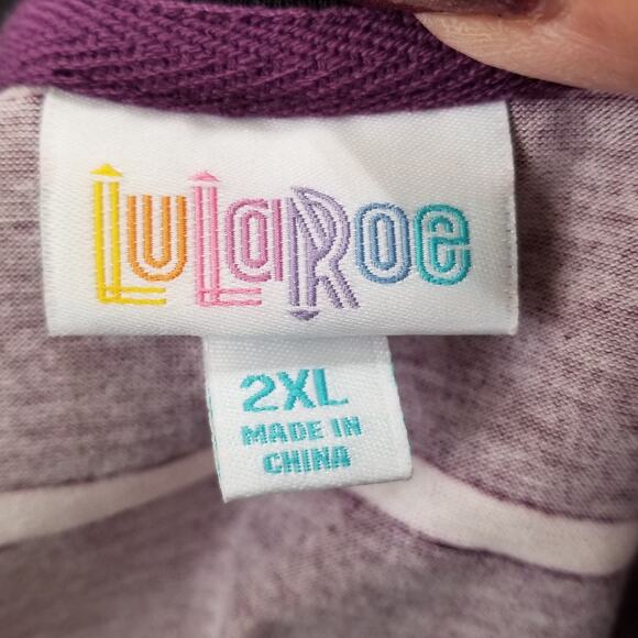 NWOT's - LuLaRoe Purple Striped Tunic Style Pullover Long Sleeve Size 2XL - Picture 5 of 8